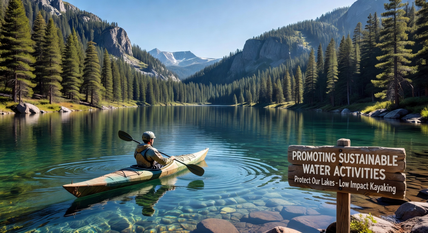 Mountain lake kayaking