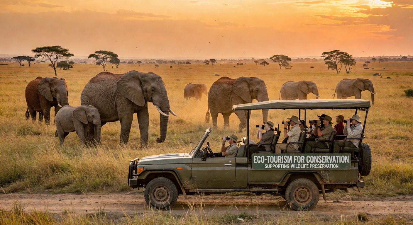 Wildlife elephant safari